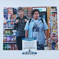 Photo signée 8X10 de Superbad avec Michael Cera et Jonah Hill, certificat d'authenticité Beckett