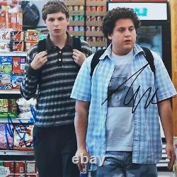 Photo signée 8X10 de Superbad avec Michael Cera et Jonah Hill, certificat d'authenticité Beckett