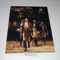 Photo signée 8x10 de Hamilton par Lin-Manuel Miranda et les membres originaux de la distribution sur scène 4