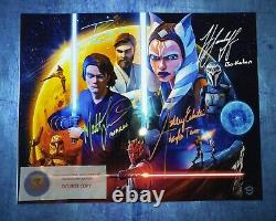 Photo signée Clone Wars 4x avec COA de Matt Lanter, Katee Sackhoff, Ashley Eckstein