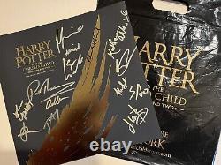 Programme de prévisualisation de la pièce de théâtre Harry Potter Cursed Child à Broadway avec la distribution originale de la compagnie signée + sac