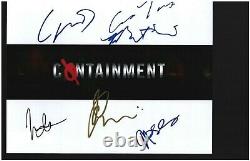 RARE! Photo en couleur 11X14 signée par la distribution de Containment (X6) avec certificat d'authenticité