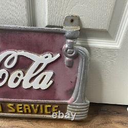 Rare Vintage 1930sbrink Coca Cola Fontaine Service Cast Iron Banc Plaque
