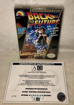 Retour À La Future Distribution 5x Signé Nintendo Nes Jeu Michael J Fox + 4 Plus Coa