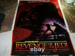 Revenge Of The Jedi Affiche Signée Par 7 Tous En Personne