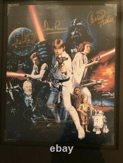 STAR WARS ÉPISODE IV UN NOUVEL ESPOIR CAST SIGNE 11 x 14 avec COA X6