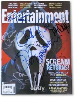 Scream Cast Signé Autographied Magazine Cox Arquette Grimes Brody Jsa Bb40976