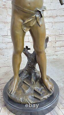Sculpture en bronze coulée à chaud, signée originale Zhang, méthode de la cire perdue, cadeau masculin nu
