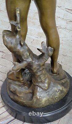 Sculpture en bronze coulée à chaud, signée originale Zhang, méthode de la cire perdue, cadeau masculin nu
