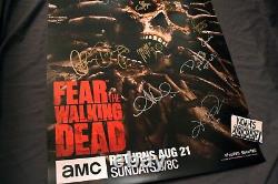 Sdcc 2016 Comic-con Amc Fear The Walking Dead Cast Signed Autograph Poster Rare
