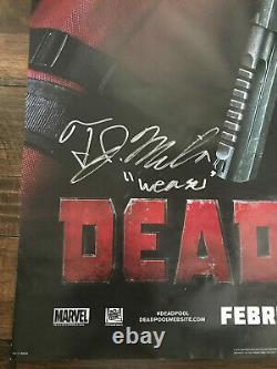 Signé Deadpool Film Double 2 Sided Poster 27x40 D/s Ryan Reynolds & Cast
