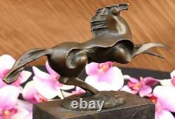 Signé Résumé Original Art Noveau Hot Cast Bronze Tête De Cheval Buste Sculpture Nr
