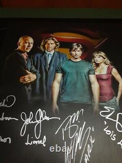 Smallville Tom Welling Erica Durance Signé Cast 16x20 Custom Canvas Jsa Gg35587