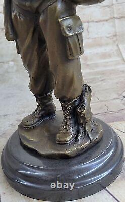 Soldat américain - Moulage à chaud - Sculpture en bronze originale signée - Cadeau de chef-d'œuvre
