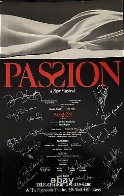 Sondheim's Passion -full Original Broadway Cast Affiche Signée Fenêtre Carte So Rare