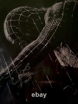 Spider-man 3 Cast (8) Affiche De Film Signée. Tobey Maguire, Kirsten Dunst Etc.