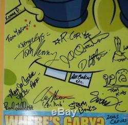 Spongebob Squarepants Cast Signé Encadré 21x27 Affiche Présentée Avec 6 Sketches Jsa