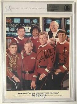 Star Trek Cast William Shatner Leonard Nimoy Beckett Bas Auto Signed 6x Photo