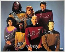 Star Trek La Nouvelle Génération Cast JSA Signed Autograph 16 x 20 Patrick Stewart