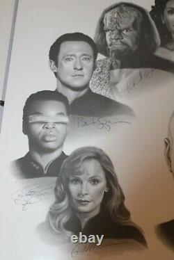 Star Trek Nouvelle Génération Cast Autographié 20x24 Art Print Jsa Authentifié