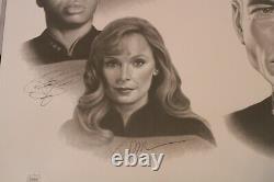 Star Trek Nouvelle Génération Cast Autographié 20x24 Art Print Jsa Authentifié