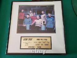 Star Trek Original Cast Autographed Photo Et Plaque En Édition Limitée Avec Coa