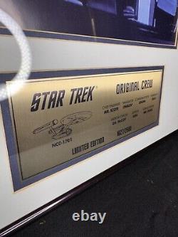 Star Trek Original Cast Signé Photo & Edition Limitée Plaque 1627/2500 Coa