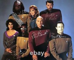 Star Trek Tng 12x12 La Prochaine Génération Cast Photo Originale Autographiée À La Main