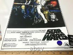 Star Wars 3 Cast Signé Autographe Movie Poster 11x17 Avec Coa
