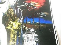 Star Wars 3 Cast Signé Autographe Movie Poster 11x17 Avec Coa