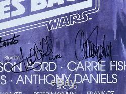 Star Wars Affiche Film Signé Esb Casting Pêcheur Marque Ford Harrison Carrie Hamill +