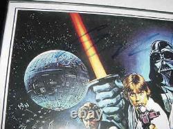 Star Wars Affiche Signée Auto Movie Par 8 Mark Encadré Hamillharrison Fordfisher