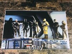Star Wars Cast Rare Affiche Signée Bounty Hunters Dave Prowse Darth Vader Jsa Coa