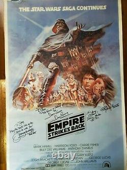 Star Wars Cast Signed Autograph Empire Strikes Back Poster Prowse Mandalorian ++