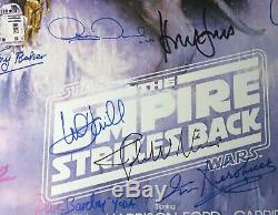 Star Wars Cast Signed Autograph Poster 25 Harrison Ford, Mark Hamill, Fisher +