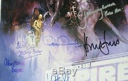 Star Wars Cast Signed Autograph Poster 25 Harrison Ford, Mark Hamill, Fisher +