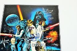 Star Wars Episode IV Un nouvel espoir Affiche du film signée par le casting Coa X5 Beckett Coa Bas