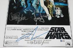 Star Wars Episode IV Un nouvel espoir Affiche du film signée par le casting Coa X5 Beckett Coa Bas