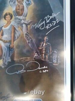 Star Wars Full Cast Signed Y Compris George Lucas Autograph Photo Poster Withcoa