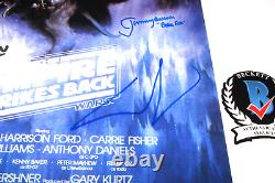 Star Wars : L'Empire contre-attaque - Affiche de film signée par le casting Ford Lucas Fisher Coa