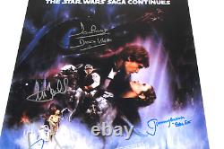 Star Wars : L'Empire contre-attaque - Affiche de film signée par le casting Ford Lucas Fisher Coa