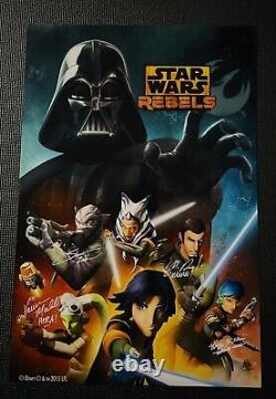 Star Wars Rebels Signé 16x24, Prince Jr, Blum, Sircar, Marshall Cast Signé