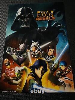 Star Wars Rebels Signé 16x24, Prince Jr, Blum, Sircar, Marshall Cast Signé