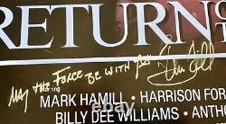 Star Wars Rotj Cast Signated Film Poster Harrison Ford Carrie Pêcheur Marque Hamill