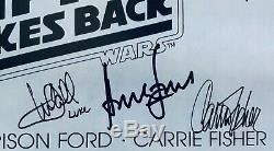 Star Wars Signé Affiche Du Film Esb Casting Ford Harrison Carrie Marque Pêcheur Hamill