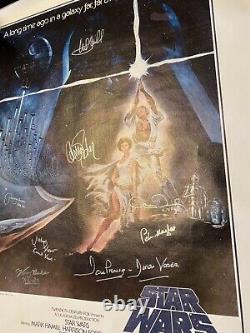Star Wars Signé Affiche Mark Hamill & Casting Signé Beautiful Avec Beckett Letter