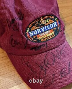 Survivor 12 Panama Exile Island Cast Signé Autographied Chapeau Cap Probst Burnett