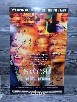 Sweat, Affiche signée par le casting, Studio 54, Lynn Nottage, Carte d'affichage/poster de Broadway
