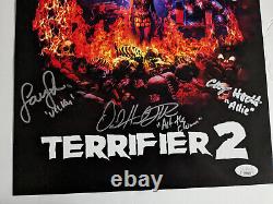 TERRIFIER 2 - Affiche 11x17 signée par le casting 8x David Howard Thornton + RARE JSA COA