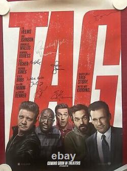 Tag Cast Original Double Sided 27X40 Signé Par Jeremy Renner +8